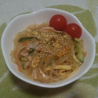 カイワレなしですが、春雨を戻しながら味つけもするので時短になりますね。勝ってきたような味で美味しかったです。